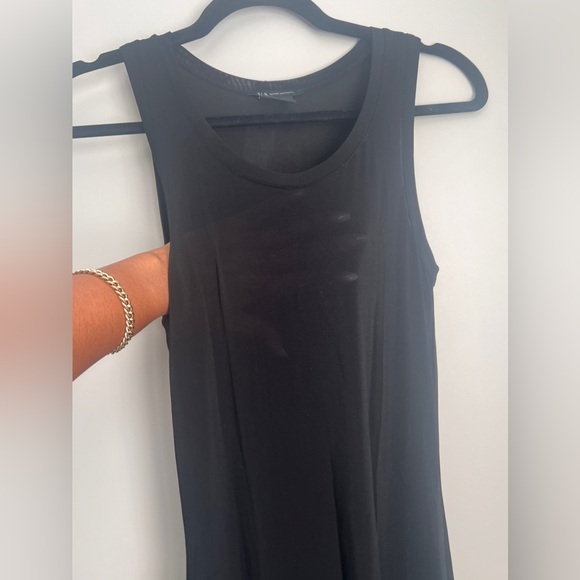 Armani Exchange Maxi body-con dress in black. - Picture 4 of 8